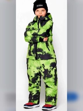 Oneskee Original Pro X Snow Suit in the Lime Tie Dye colorway size 5-6